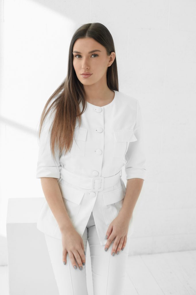 Ana jacket with pockets and belt